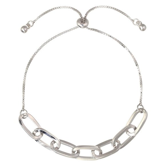 Stella & Ruby Captain's Toggle Bracelet-Silver Color - Picture 2 of 5